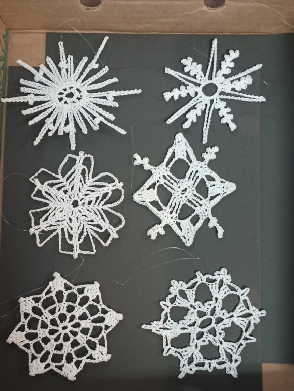 White Hand  Crochet Snowflake Christmas Tree Ornaments